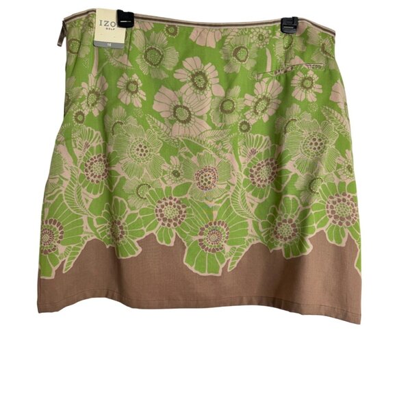 Izod Latte Golf Scooter Skort Size 16 Pockets NWT Brown Green - Picture 9 of 9